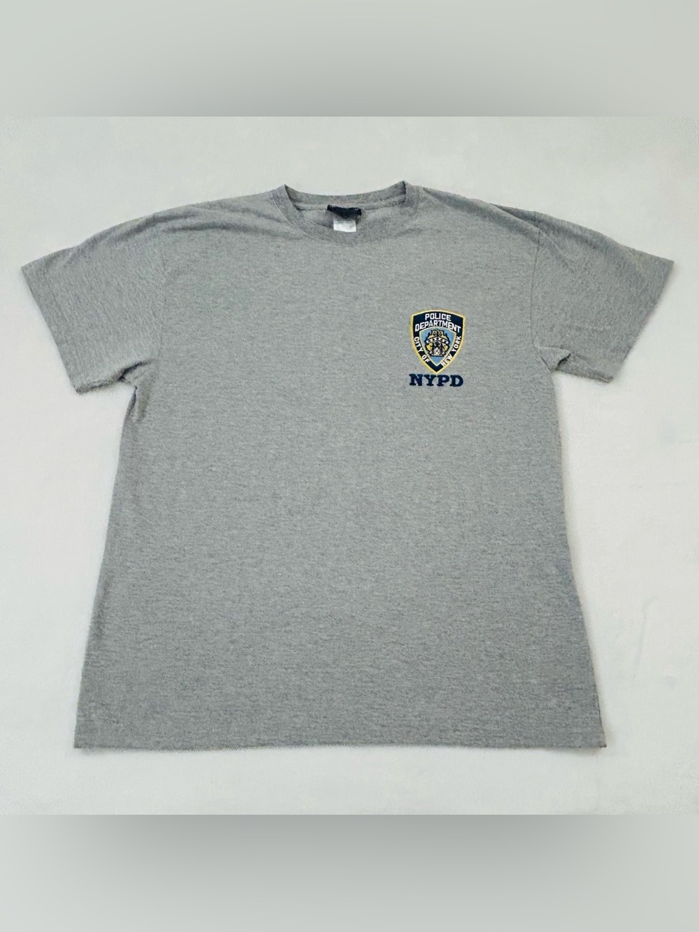 Vintage Y2K Official New York Police Department NYPD Gray Tee Shirt Men’s XL